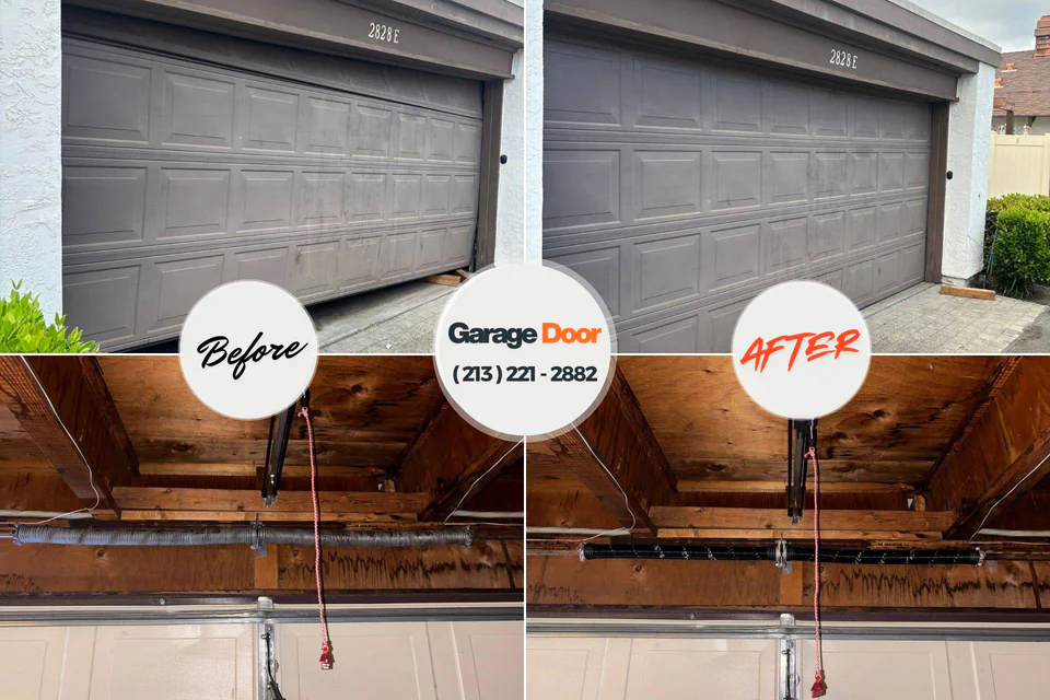 Before and after: garage door repair Pine Island Center, FL